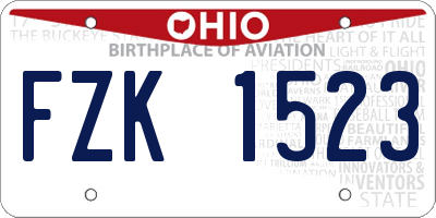 OH license plate FZK1523