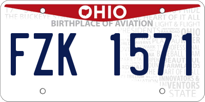 OH license plate FZK1571