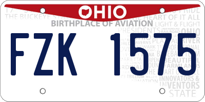 OH license plate FZK1575