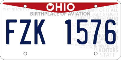 OH license plate FZK1576
