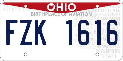 OH license plate FZK1616