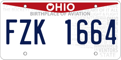 OH license plate FZK1664
