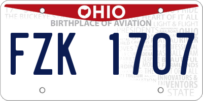 OH license plate FZK1707