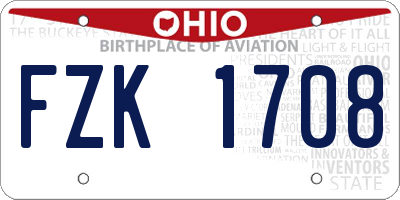 OH license plate FZK1708