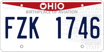 OH license plate FZK1746