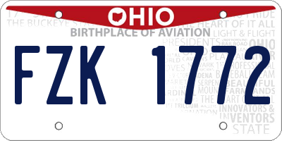 OH license plate FZK1772