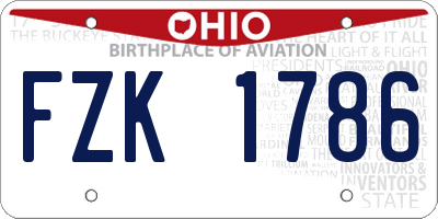 OH license plate FZK1786
