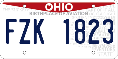 OH license plate FZK1823