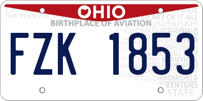 OH license plate FZK1853