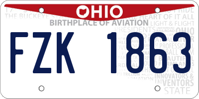OH license plate FZK1863