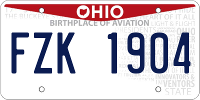 OH license plate FZK1904