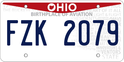 OH license plate FZK2079