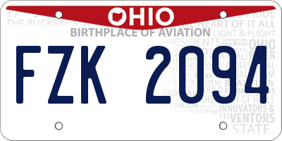 OH license plate FZK2094