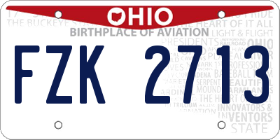 OH license plate FZK2713