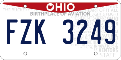 OH license plate FZK3249