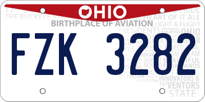 OH license plate FZK3282