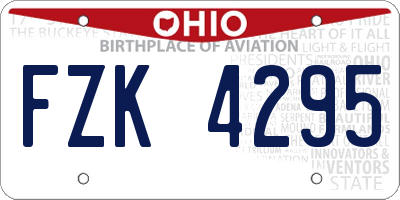 OH license plate FZK4295