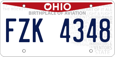 OH license plate FZK4348