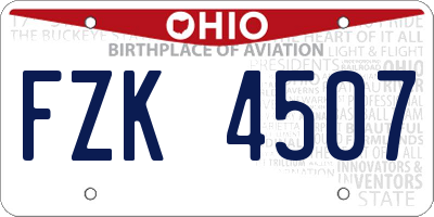 OH license plate FZK4507