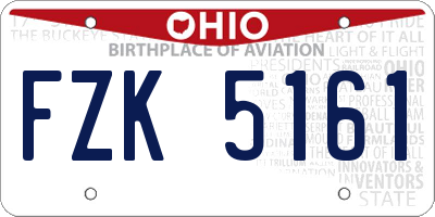 OH license plate FZK5161