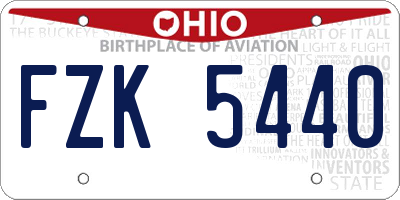 OH license plate FZK5440