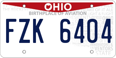 OH license plate FZK6404