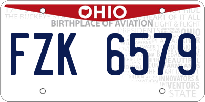 OH license plate FZK6579