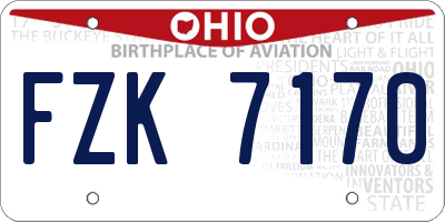 OH license plate FZK7170