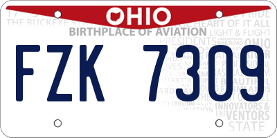 OH license plate FZK7309