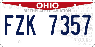 OH license plate FZK7357
