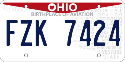 OH license plate FZK7424