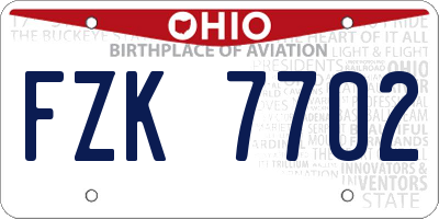OH license plate FZK7702