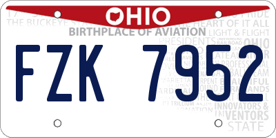 OH license plate FZK7952