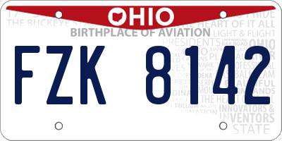 OH license plate FZK8142