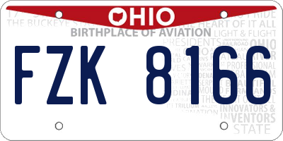 OH license plate FZK8166