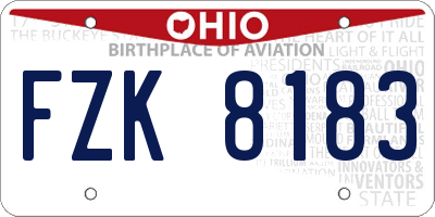 OH license plate FZK8183