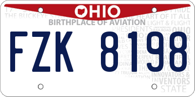 OH license plate FZK8198