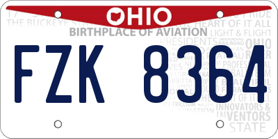 OH license plate FZK8364