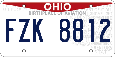 OH license plate FZK8812
