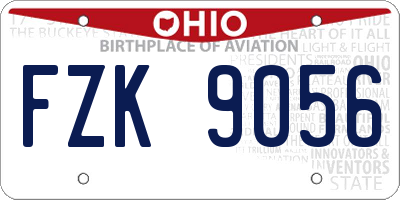 OH license plate FZK9056