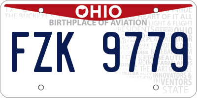 OH license plate FZK9779