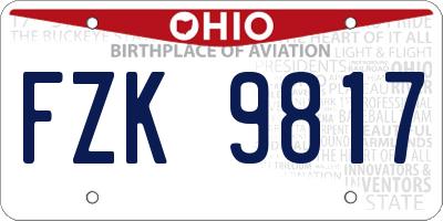 OH license plate FZK9817