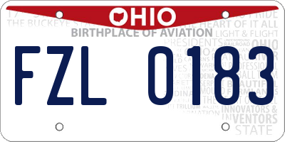 OH license plate FZL0183