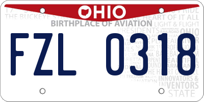 OH license plate FZL0318