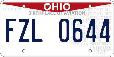 OH license plate FZL0644