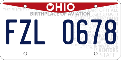 OH license plate FZL0678