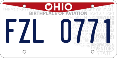 OH license plate FZL0771