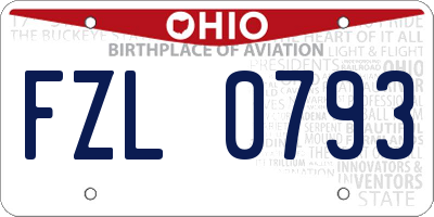 OH license plate FZL0793