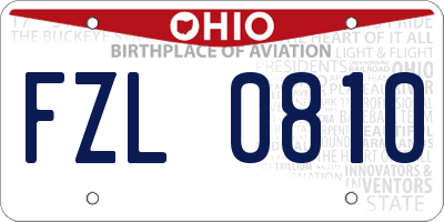 OH license plate FZL0810