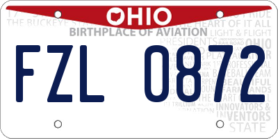 OH license plate FZL0872